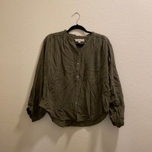 Loft long sleeve olive blouse